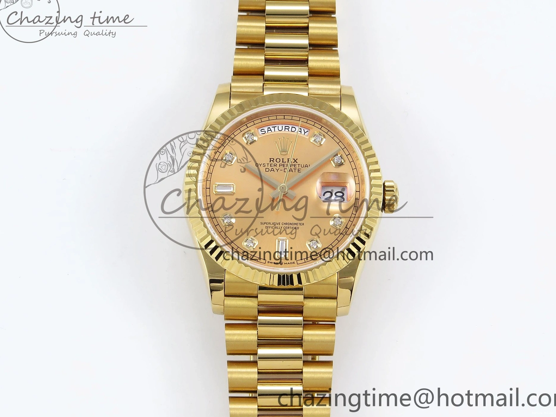 0103 StreetReady Day Date 36 YG TWSF Best Edition YG Diamonds Dial on YG Bracelet A 1616